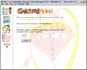 screen shot of quiz